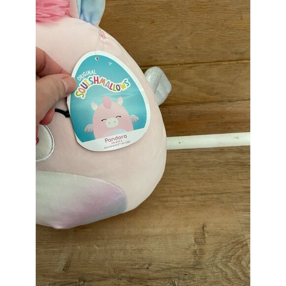 NWT Squishmallows 2022 Pandora the Pegasus Unicorn Plush Toy 10" Pink & Pastel - Picture 4 of 6